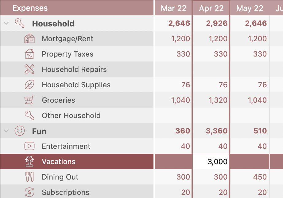 Spreadsheet closeup Cashculator Spreadsheet