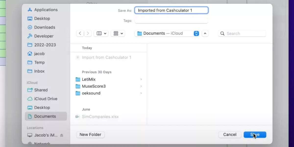 Import data from Cashculator 1