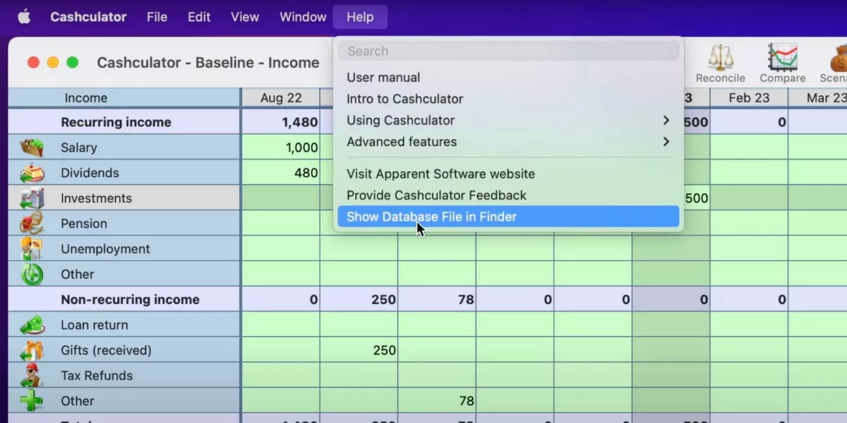 Import data from Cashculator 1