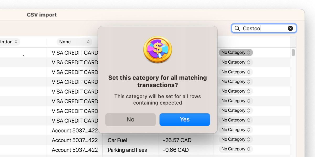 You can filter transactions in Cashculator by description using the Search field in the upper righthand corner of the table. 